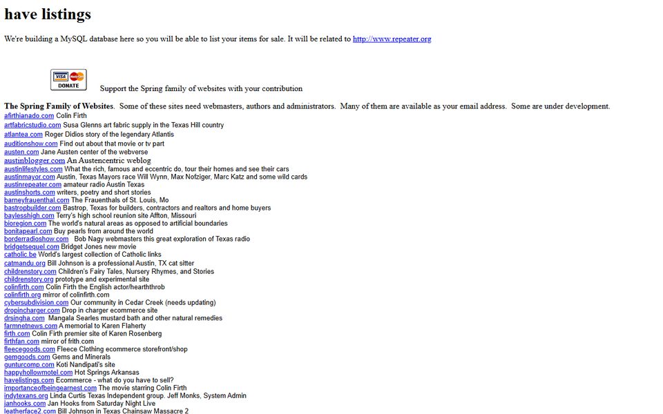 Peak-activity snapshot of havelistings.com from Oct 03, 2003